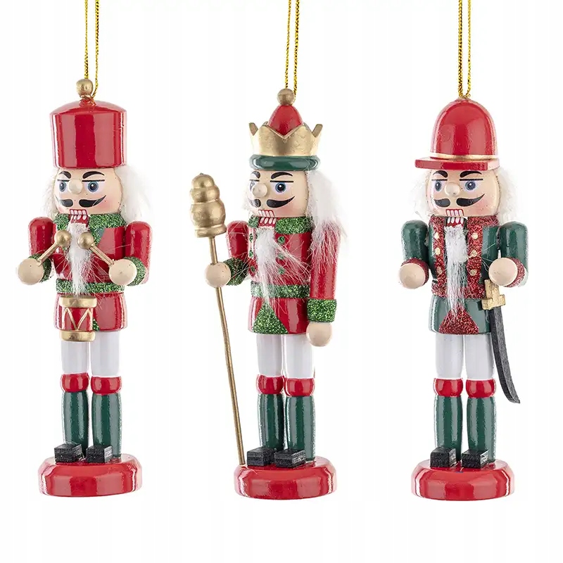 

Drewniane zawieszki Dziadek do orzechów 13cm 3szt.