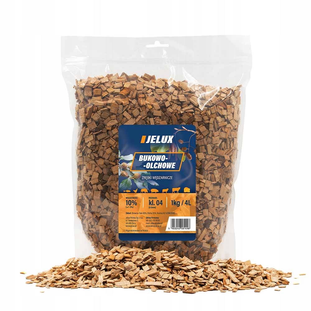ZRĘBKI WĘDZARNICZE OLCHOWO-BUKOWE KL. 10 1KG JELUX