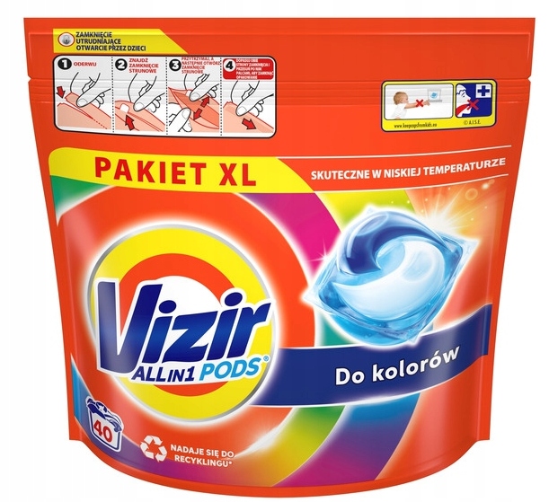 Levně Kapsle Na Praní Vizir Pro Barvy 40 Kusů