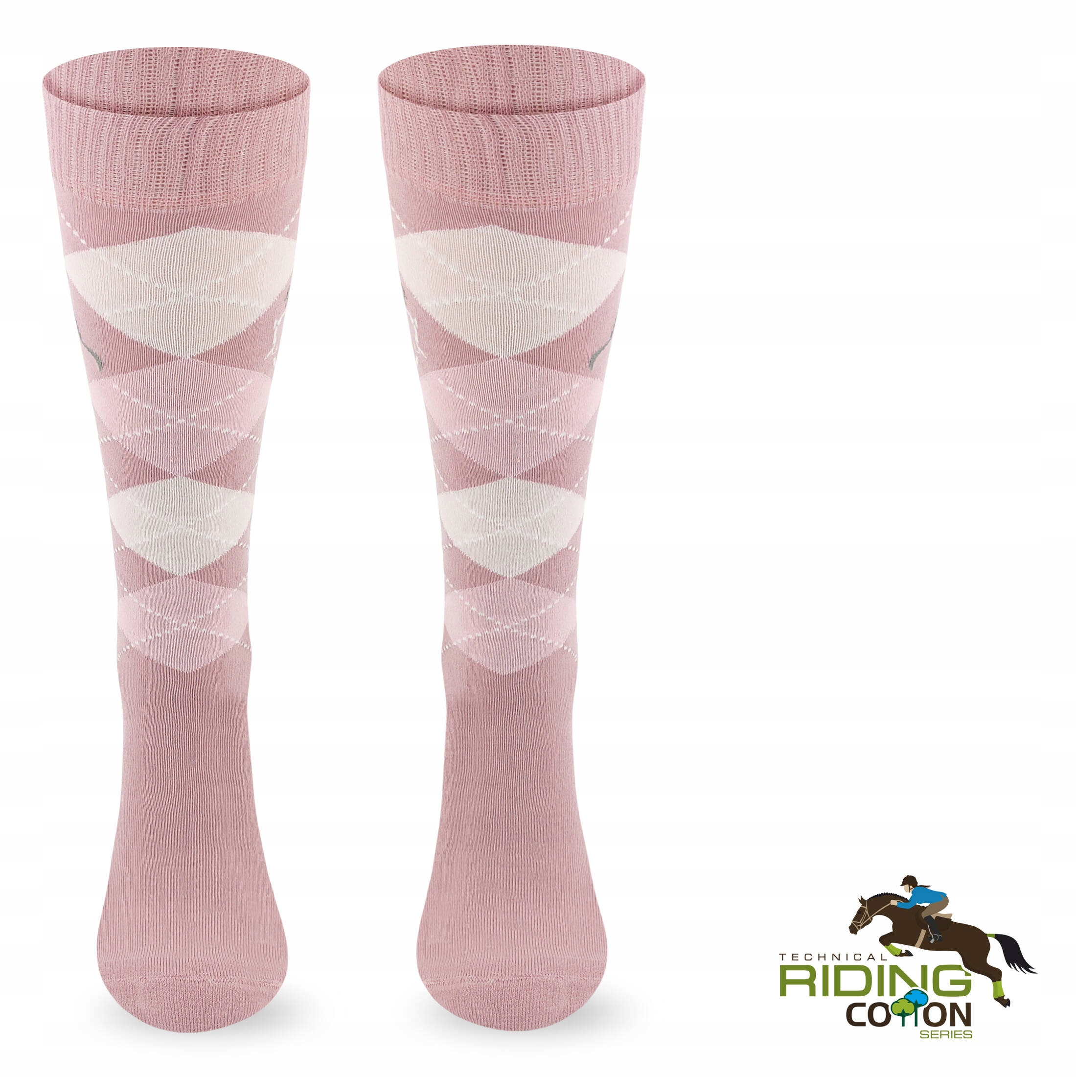 Wygodne bawełniane skarpety do jazdy konno w romby Comodo 80% bawełny 35-38 Marka Comodo