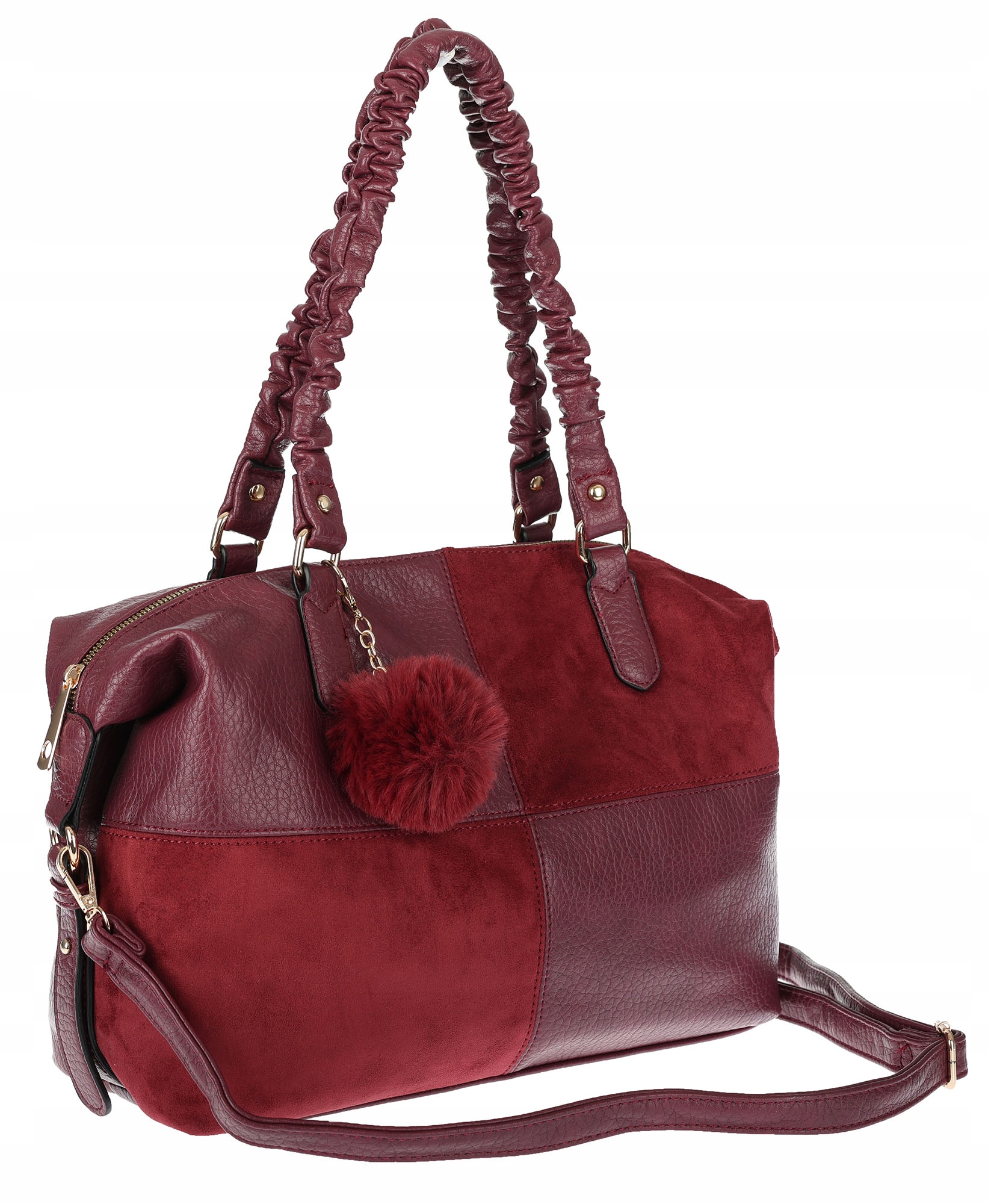 Dámská shopper kabelka A4 elegantní velká taška do práce HJ1255 Bordó