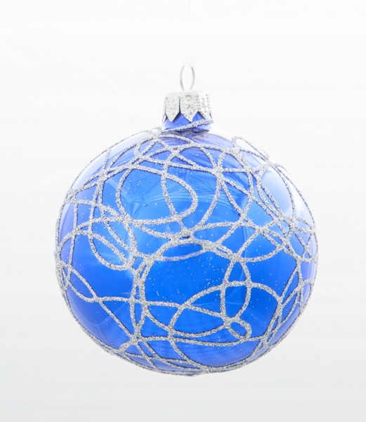 

Bombka choinkowa szklana ręcznie zdobiona 8cm