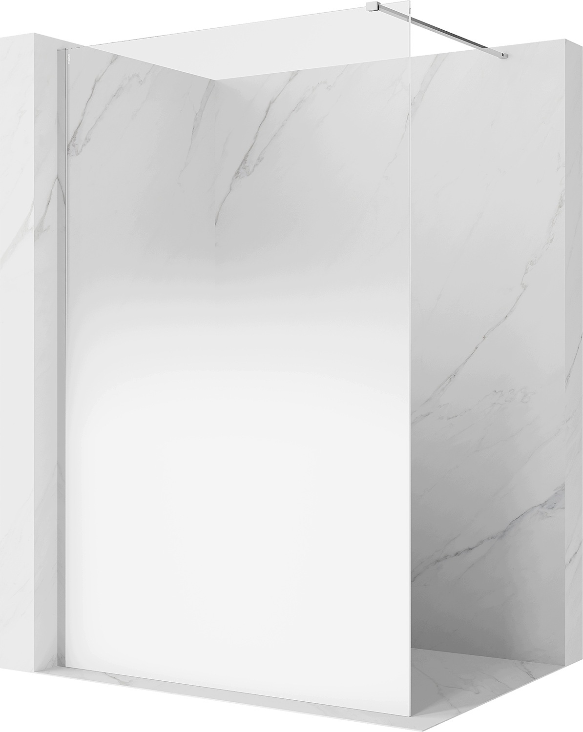 Mexen Kioto Ścianka Prysznicowa Walk-in 90X200CM Ombre Biała 8MM Chrom