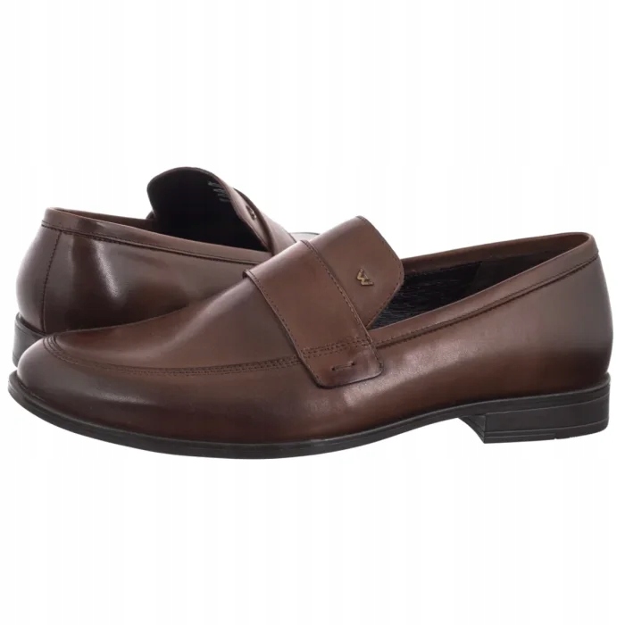 Pohodlné kožené boty pro muže Mokasíny Wojas Hnědé 10282-52 Brown