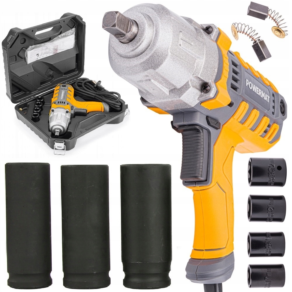 KLUCZ ELEKTRYCZNY UDAROWY DO KÓŁ 2100W + NASADKI