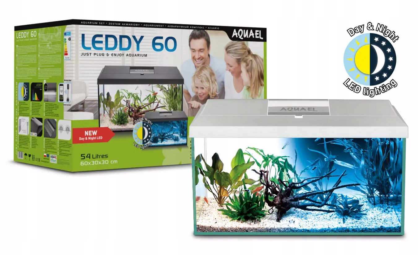 Aquael Zestaw Akwariowy Leddy 60 Biały D&n 2.0