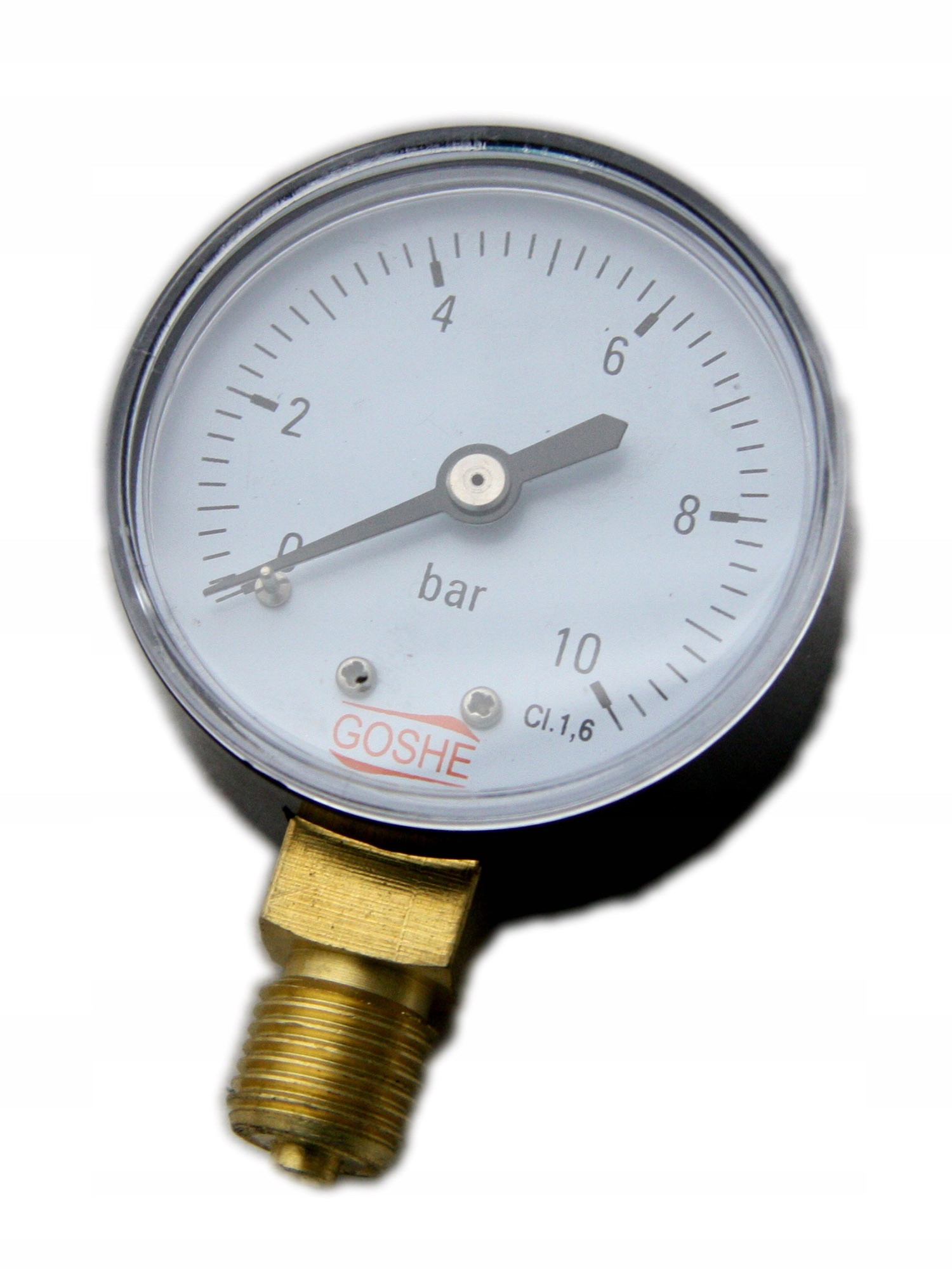 MANOMETR RADIALNY DOLNY 1/4 50mm 0-10 BAR GOSHE