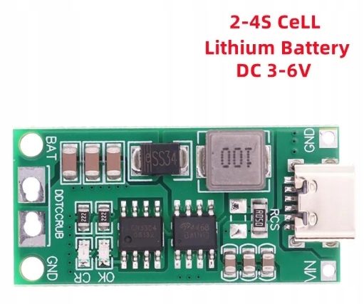 MODUŁ ŁADOWANIA AKUMULATORÓW Li-Ion 18650 USB-C 4S 4A Rodzaj ładowarka