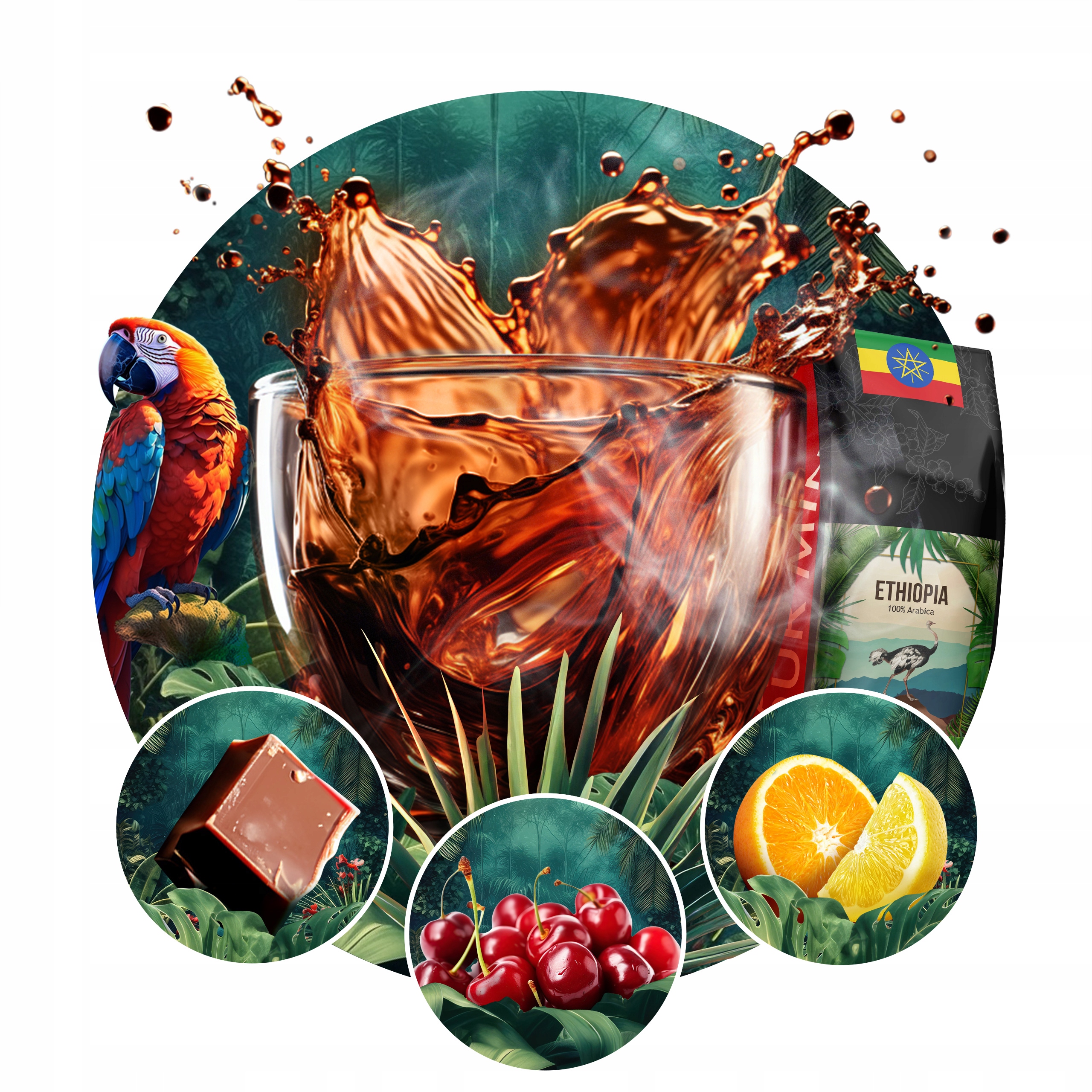 KAWA ZIANRISTA INDONEZJA + ETHIOPIA ŚWIEŻO PALONA -100% ARABICA - BLUE ORCA Nazwa handlowa inna