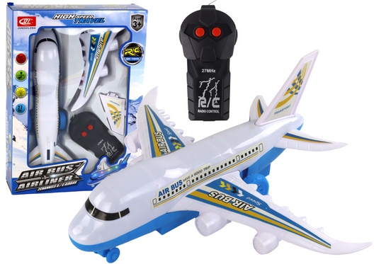 Samolot Osobowy Zdalnie Sterowany R/C Światła Biały DIY Pilot Na Sterowanie