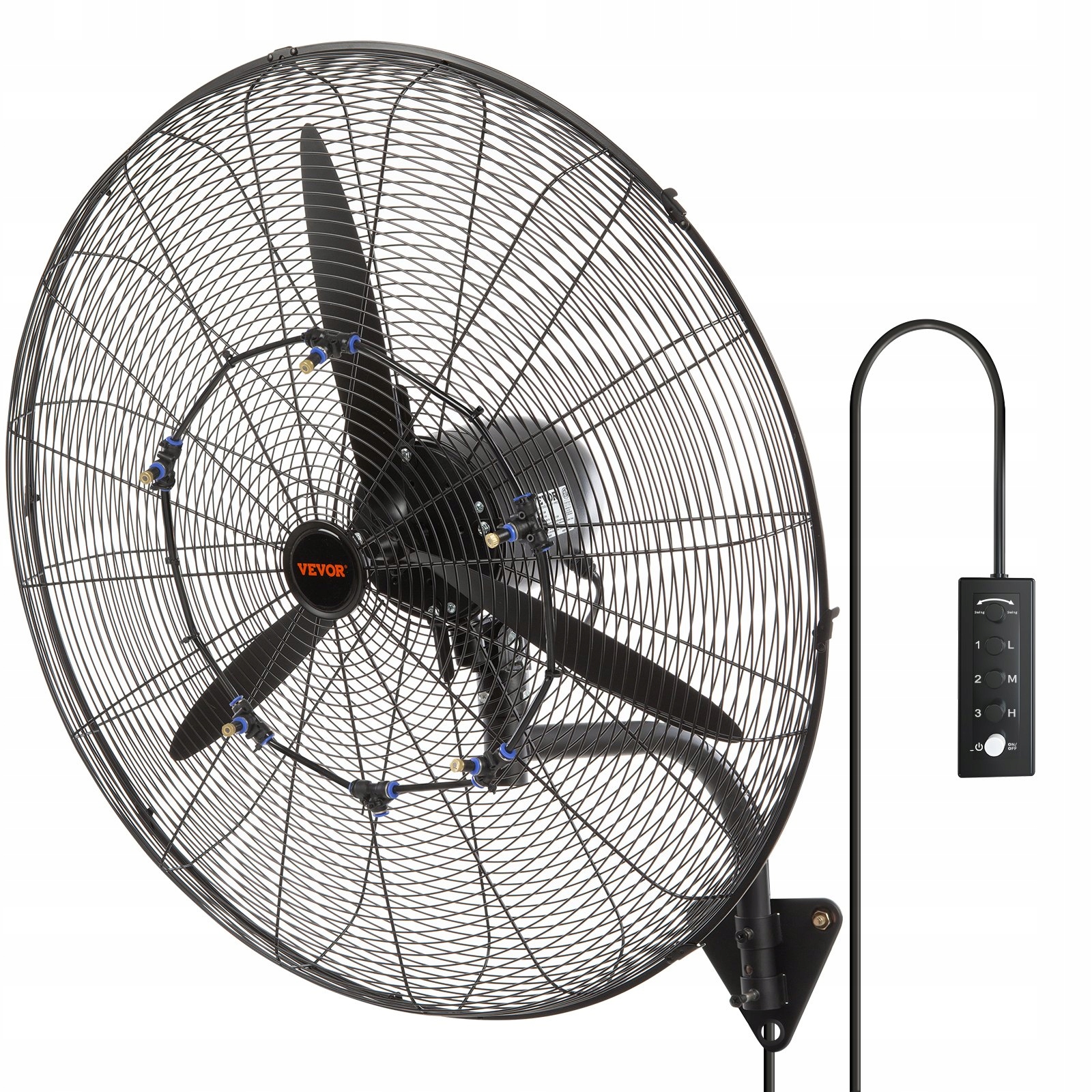 Priemyselný ventilátor s hmlou 75 cm, vodotesný, s 3 chladiacimi stupňami