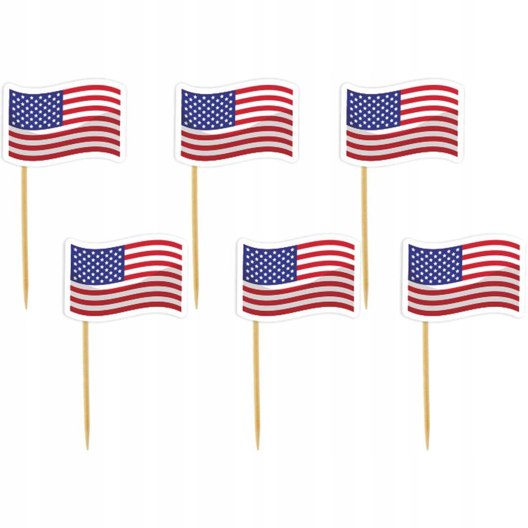 PIKERY SZPILKI amerykańskie flagi USA chorągiewki