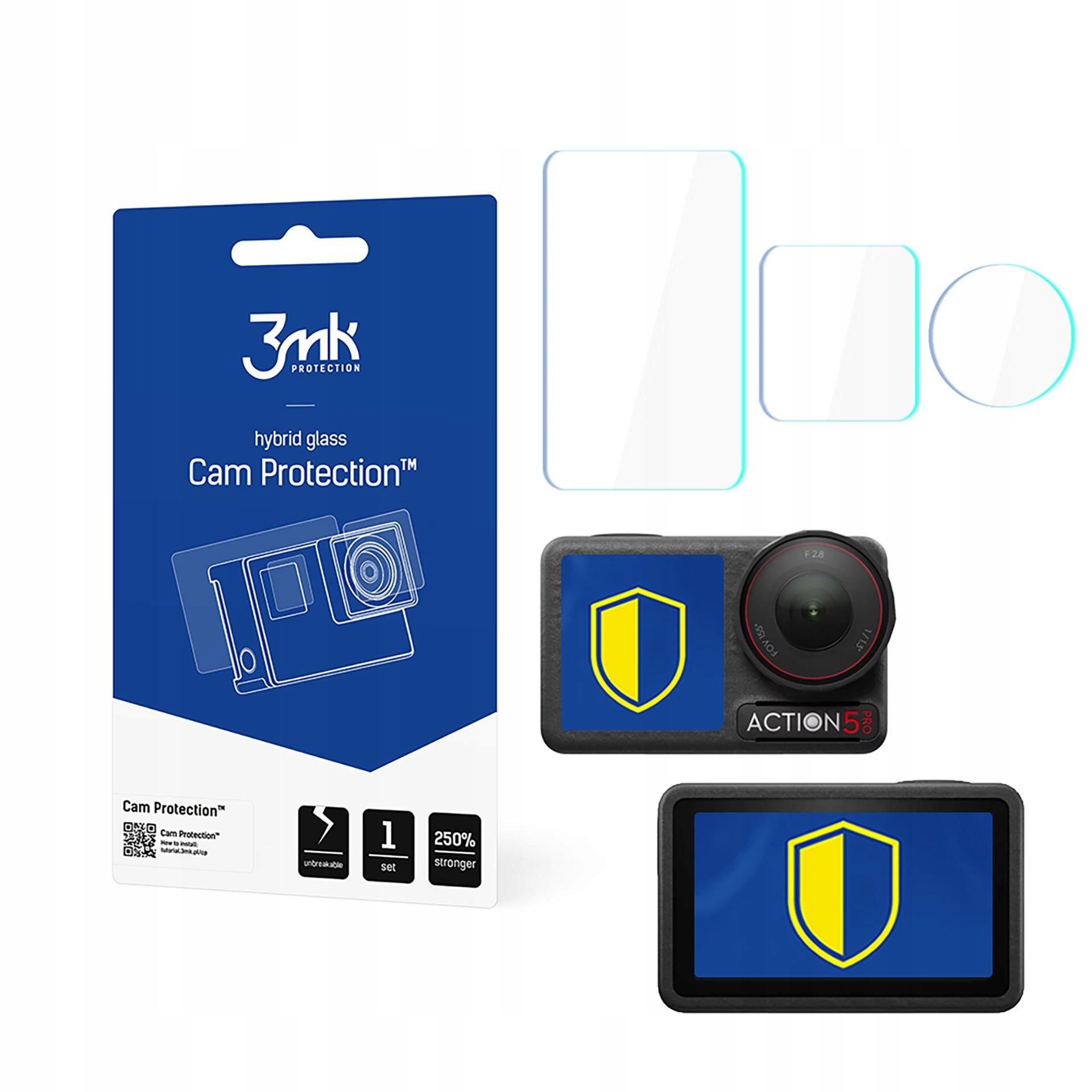 Szkło hybrydowe do Dji Osmo Action 5 Pro 3mk Cam Protection