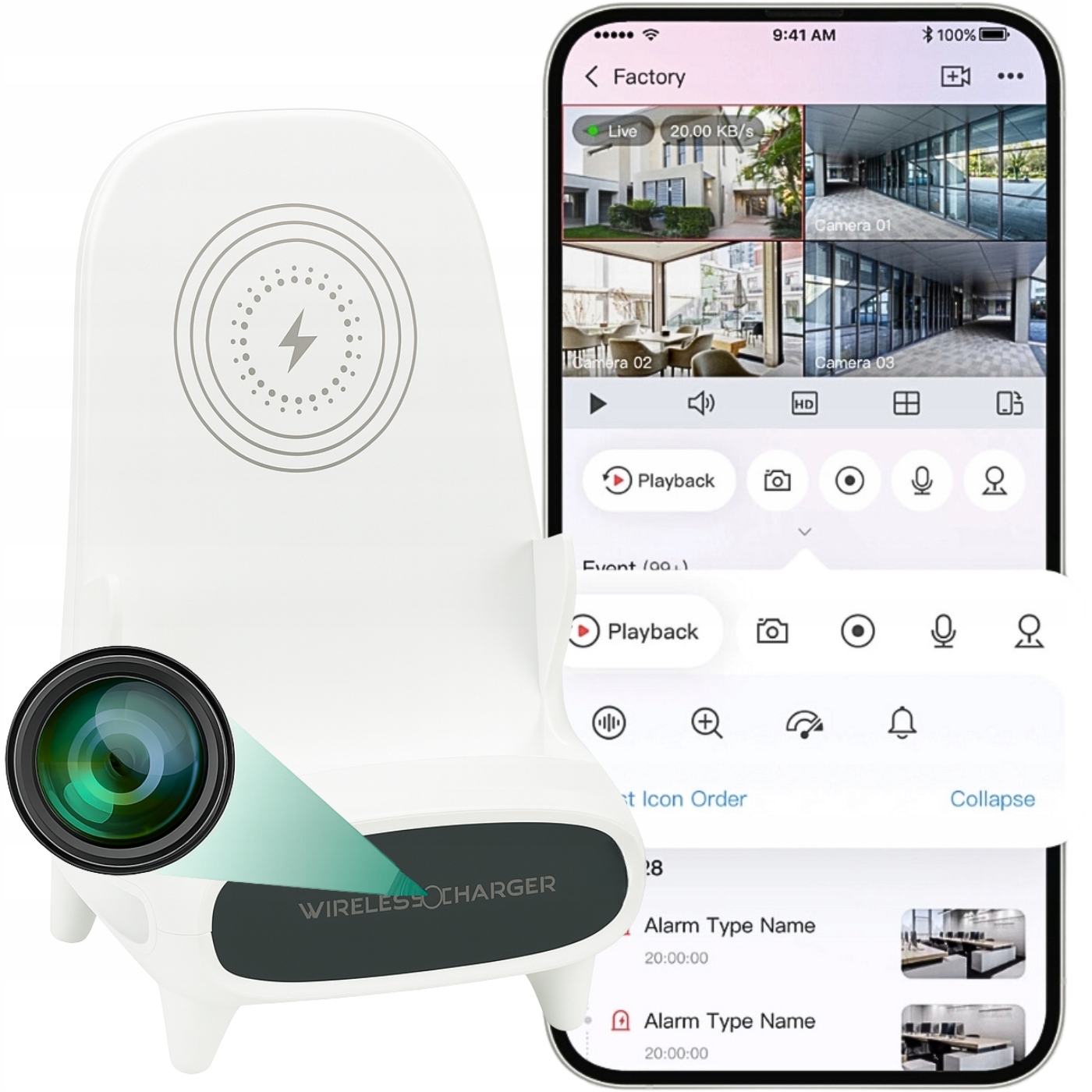 Mini Špionážní Wifi Kamera Ukrytá V Nabíječce Android, Vzdálený Náhled Pohybu