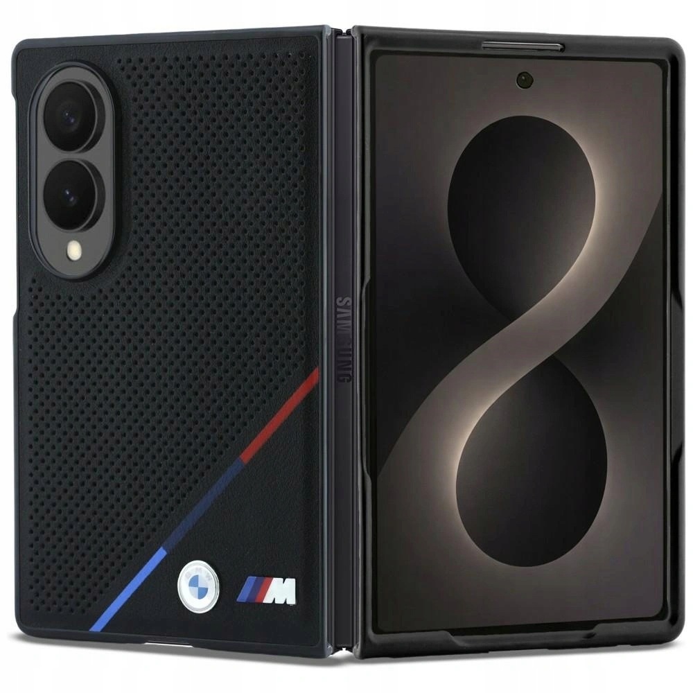 Bmw perforované tříbarevné Pouzdro MagSafe pro Samsung Galaxy Z Fold 8 černé