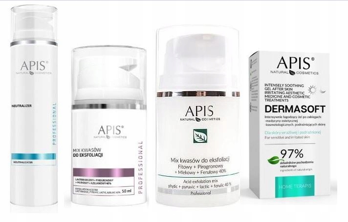 Apis Zestaw Eksfoliacja MIX Kwasów +żel Łągodzący
