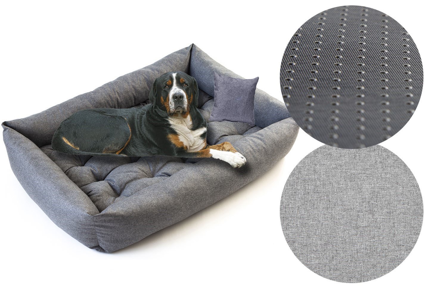 Legowisko dla psa kanapa 120x90 Wodoodporne Szare