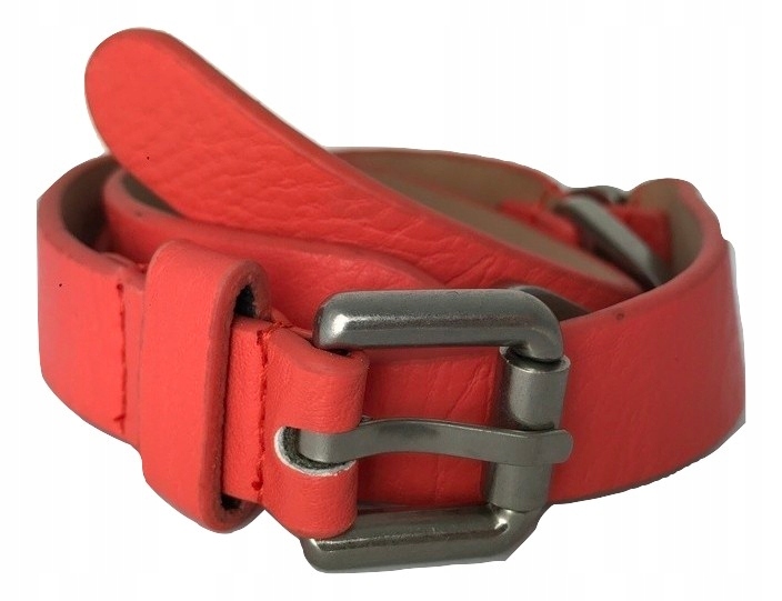 

Pasek Damski Koralowy Wąski 3cm do spodni sukienki