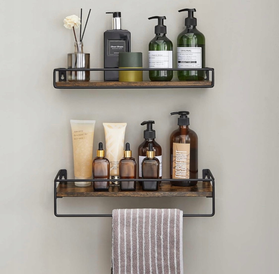 ZESTAW 2X PÓŁKA ŚCIENNA REGAŁ ORGANIZER WISZĄCY DRĄŻEK VASAGLE LOFT! EAN (GTIN) 5907080196218