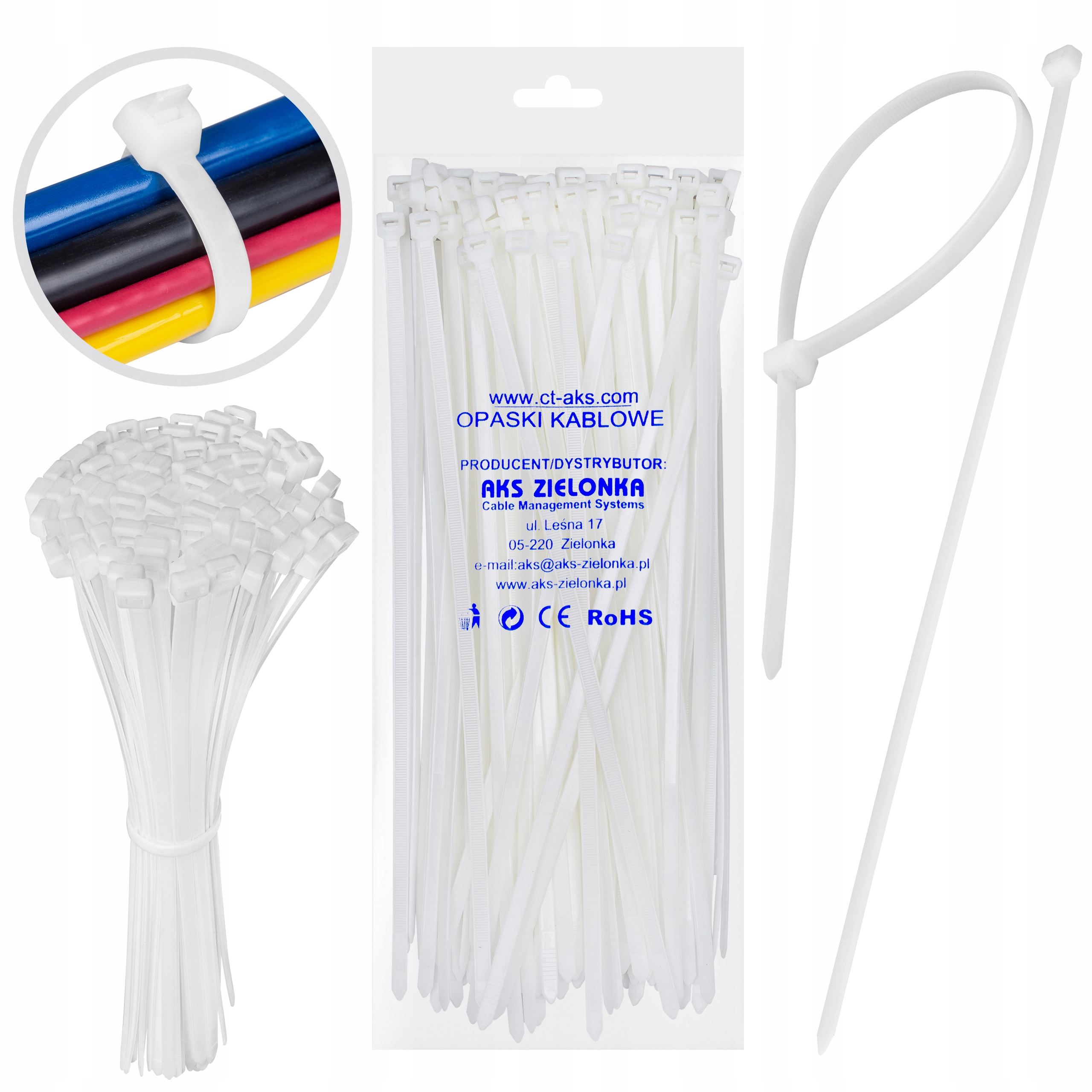 

Opaski Zaciskowe Kablowe Trytki Spinka Zip 2,5x100