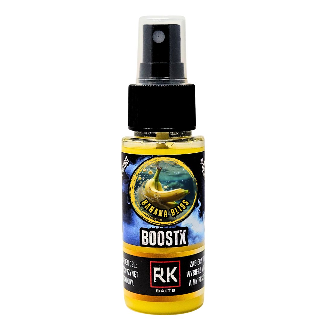 Spray do przynęt dopalacz BoostX Rk Baits Banana Bliss 50ml