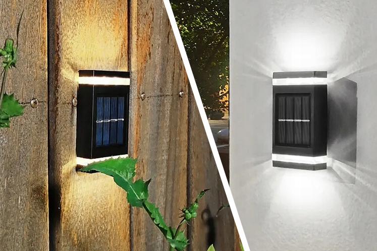 LAMPA DEKORACYJNA OGRODOWA LED KINKIET SOLARNY CZARNY ZEWNĘTRZNY + CZUJNIK Kod producenta DecKinSol006