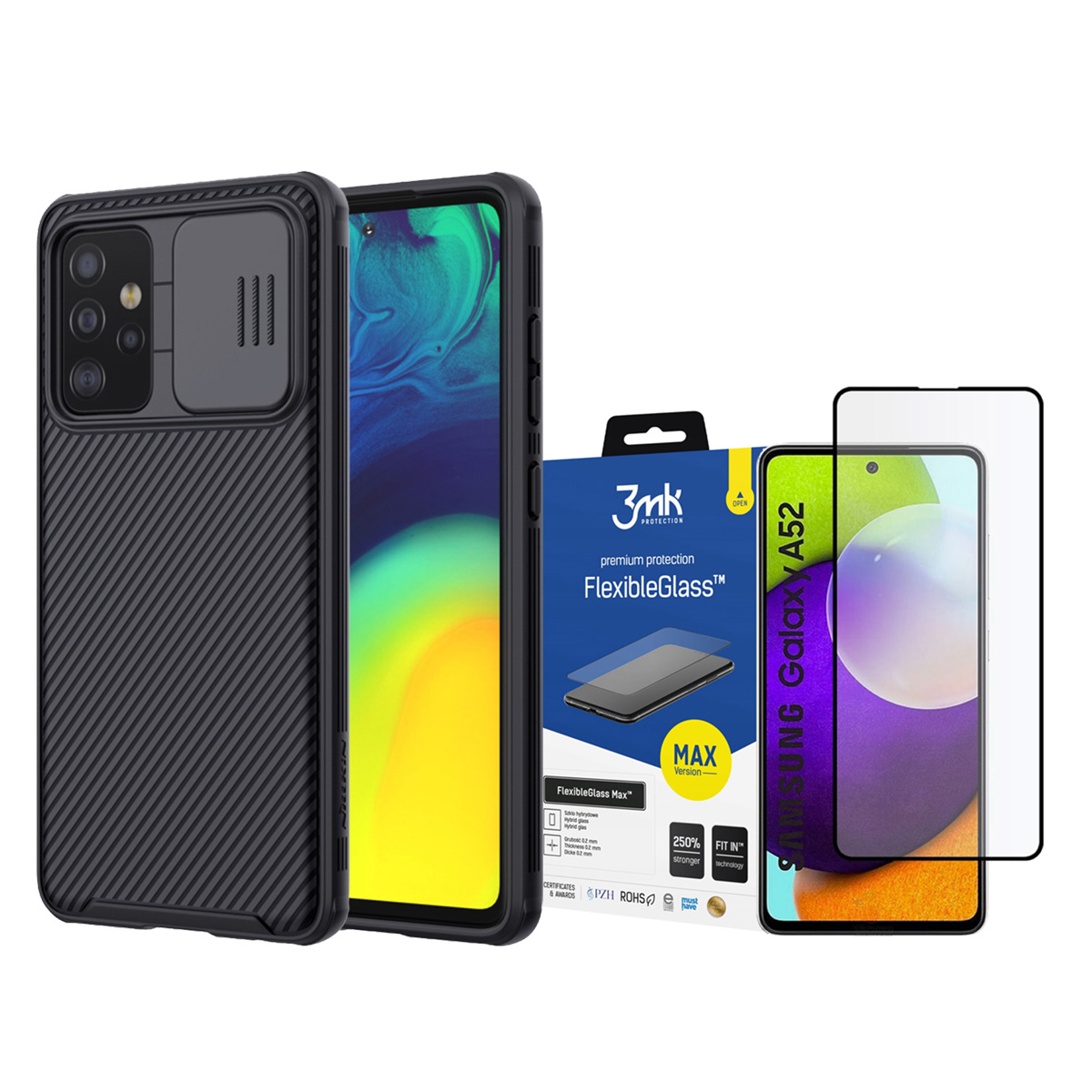 

Nillkin Etui Do Galaxy A52 LTE/5G + Szkło 3MK Fg