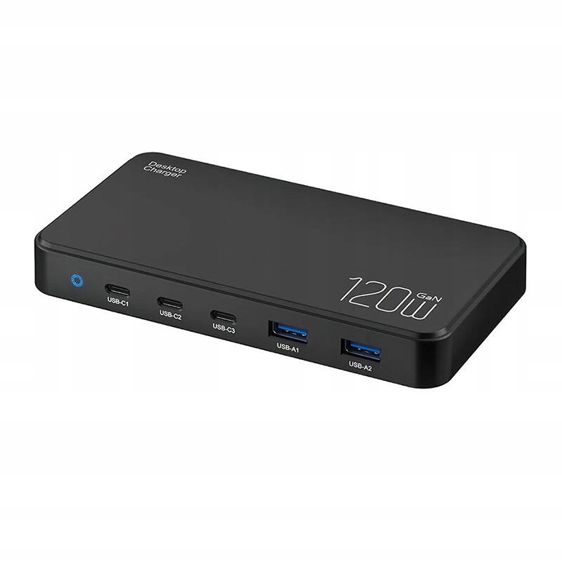 BLITZWOLF SZYBKA ŁADOWARKA SIECIOWA USB 5W1 3X USB-A 3X USB-C QC PD 120W