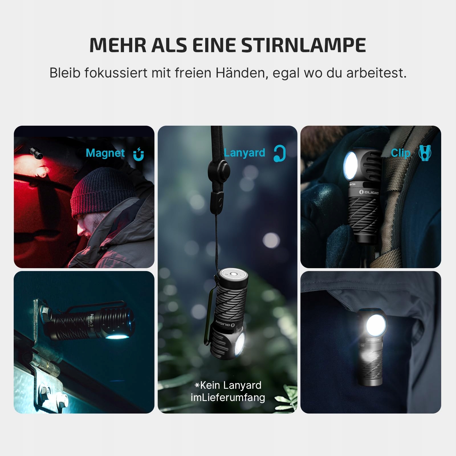 OLIGHT Perun 3 Mini Zestaw Latarka Czołowa LED 1250 Lumen 60 Dni Bateria — miniatura 9