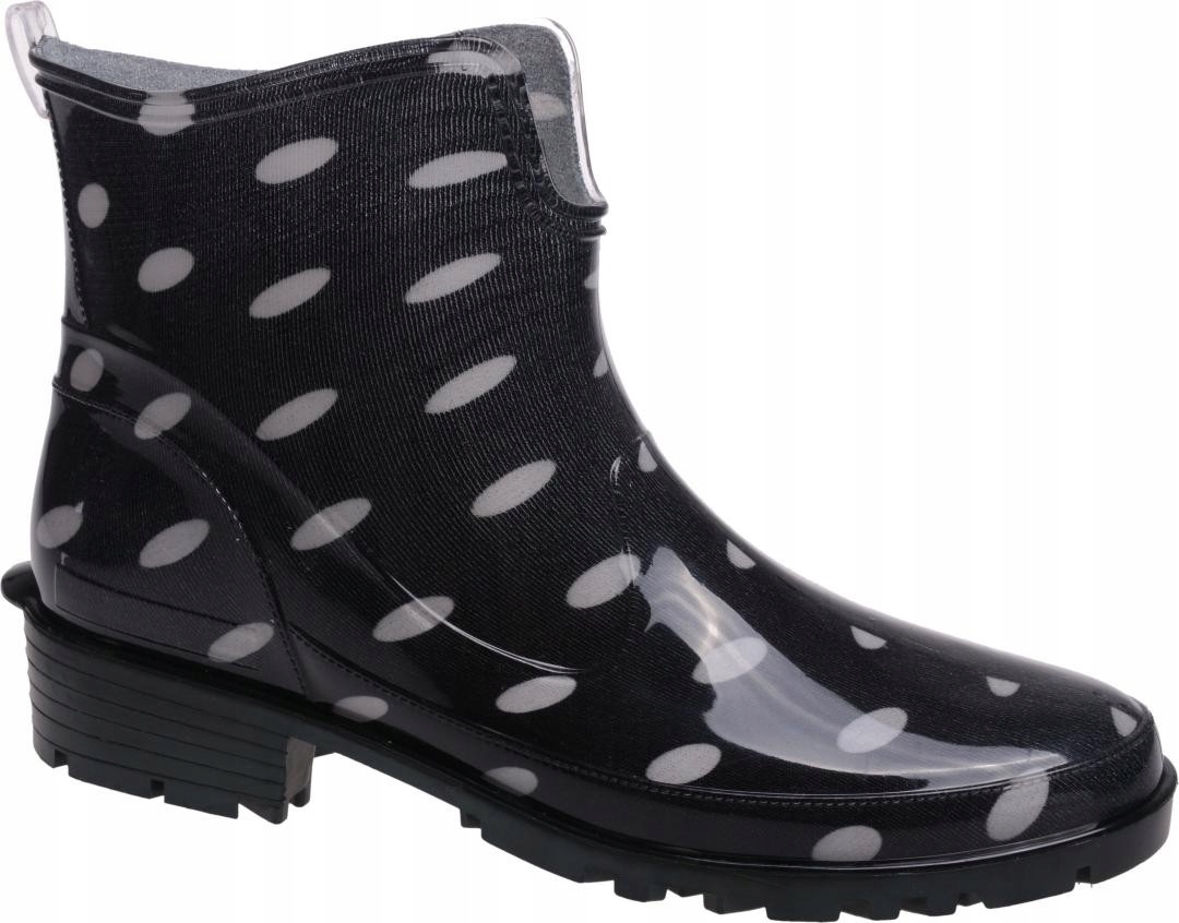 

Polskie Kalosze Gumowce Damskie Kropki czarny/bi39