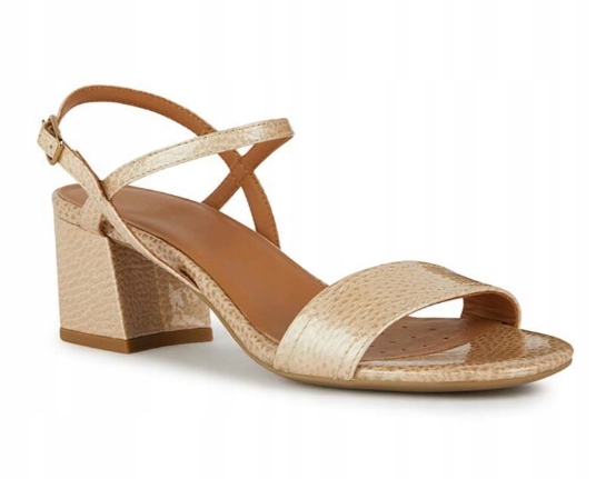 Geox Dámské Béžové Kožené Sandály S Podpatkem 41 Ž3K