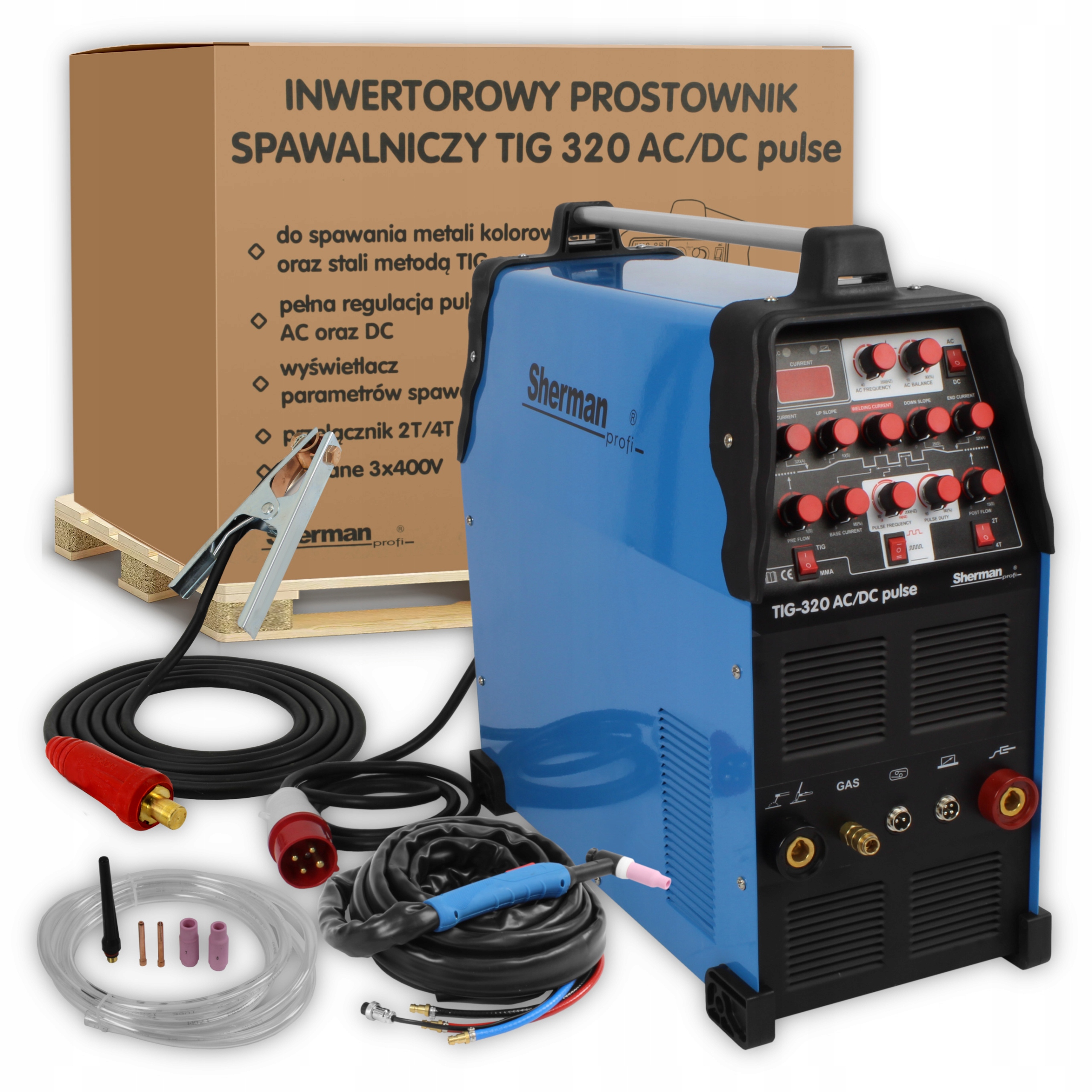 Sherman TIG AC/DC 320 PULSE Inwertorowy prostownik