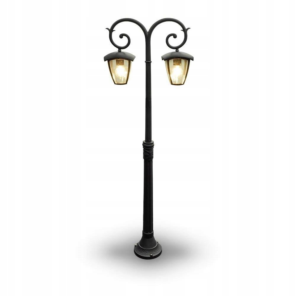 V-tac Zahradní lampa 2XE27 1410 mm IP44 černá VT-738