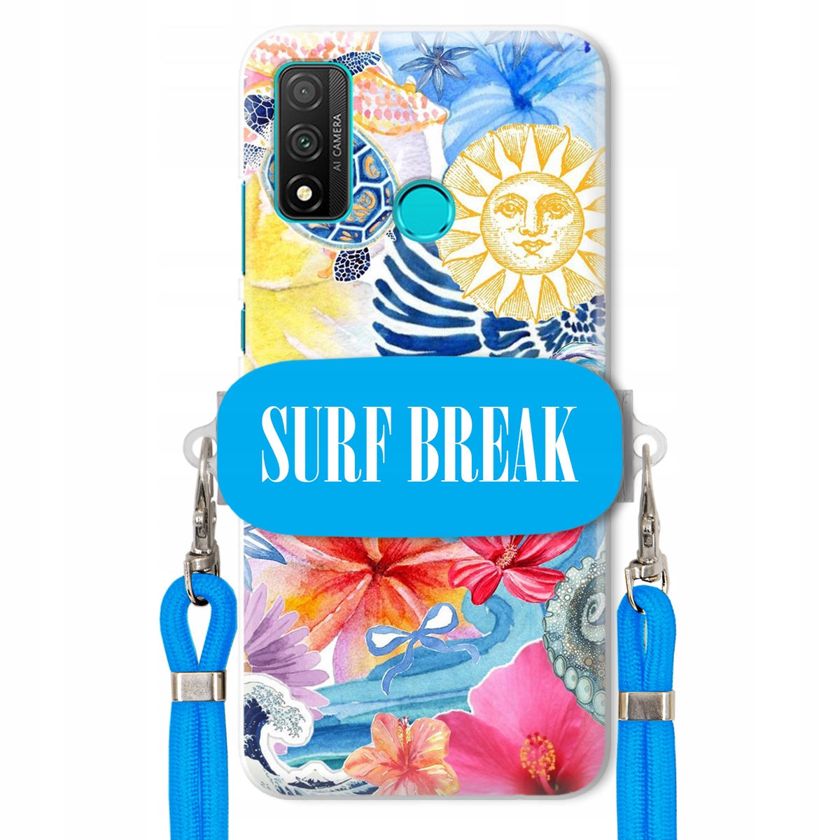 Puzdro pre Huawei P Smart 2020 Modré vodítko držiak Surf Break Lata