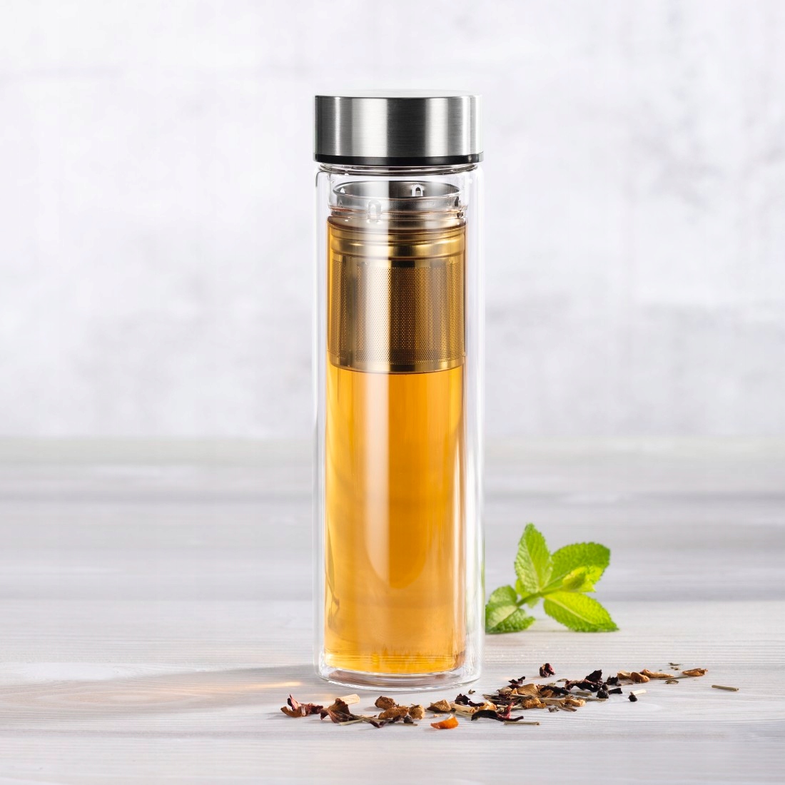 

Szklana butelka Z Sitkiem neopren To Go 0,5L Xavax