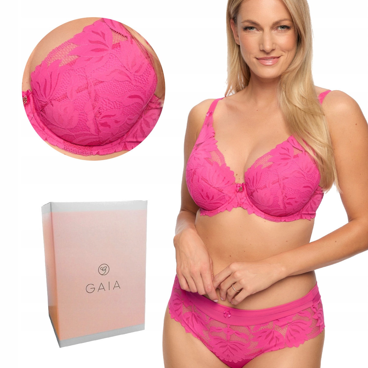 Podprsenka Push Up s krajkou Sophia 1225 fuchsiová 75D