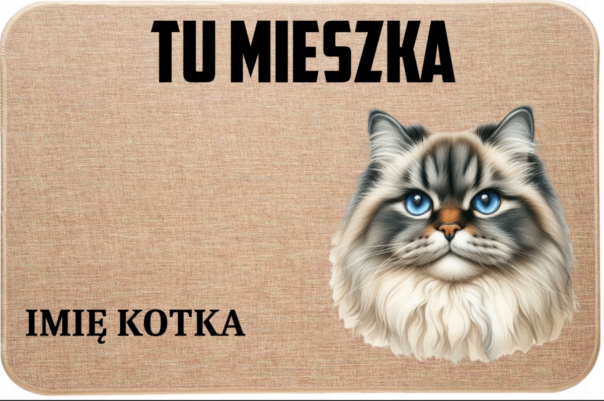 Lněná Vstupní Rohožka Zde Bydlí Jméno Kočičky