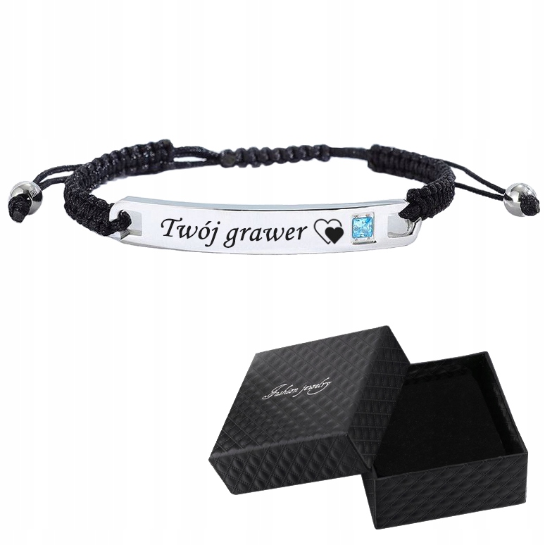 

Bransoletka Męska Stal Nylon + Grawer Prezent