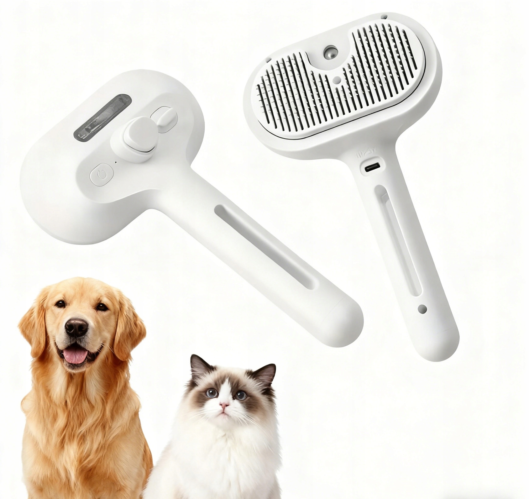 Ošetřovatelská Péče O Chlupy Domácích Zvířat S Elektrickým Kartáčem 2W1 Na Srst Koček A Psů.
