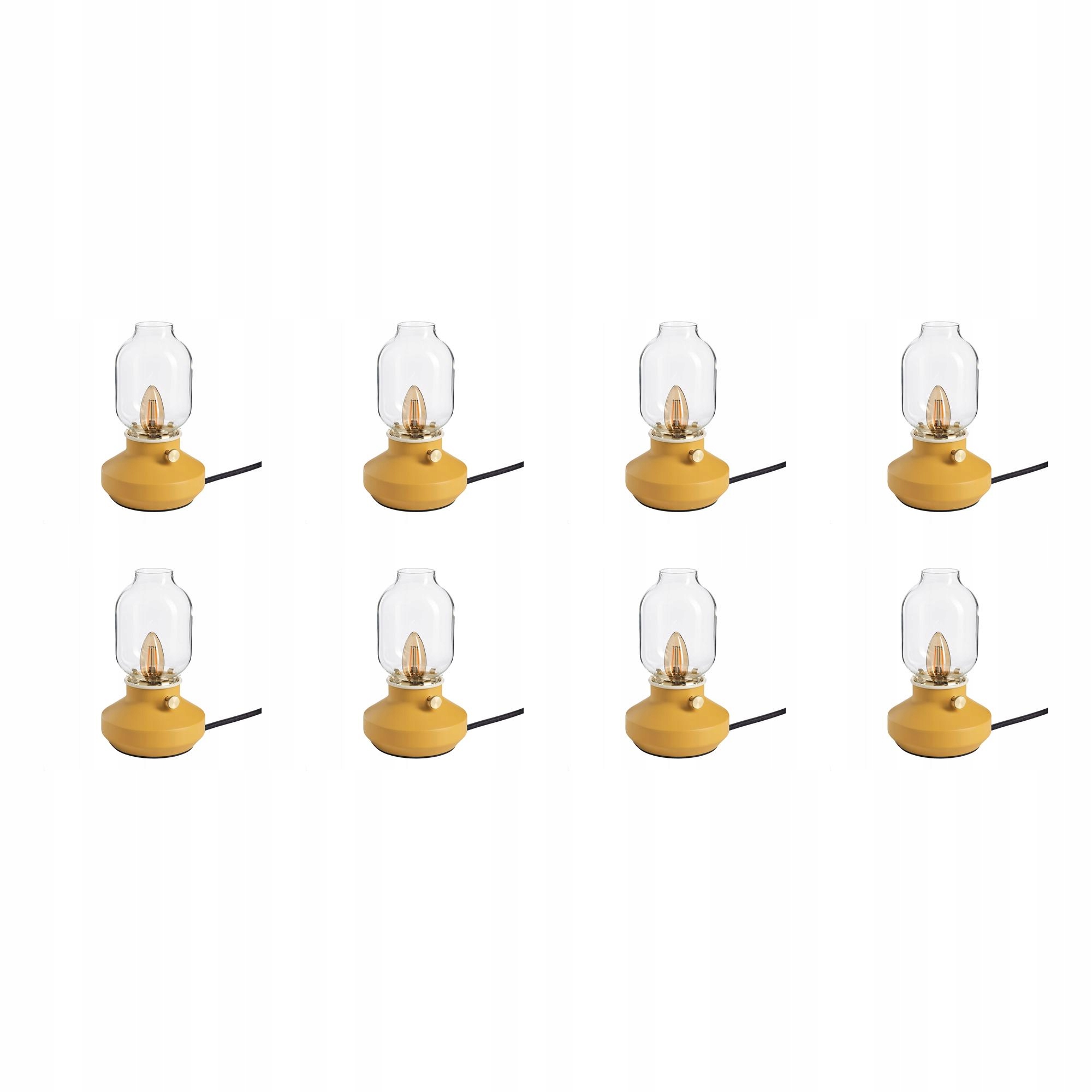8 ks Stolní lampa Tarnaby tmavě žlutá, 25 cm, zatemňovací
