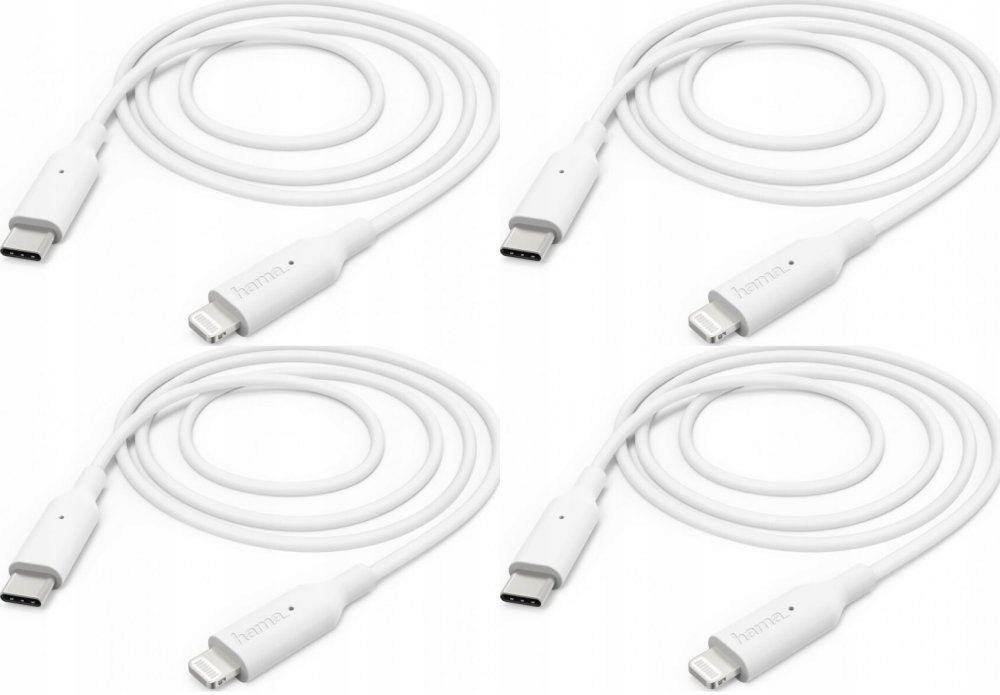 4x Kabel Usb Hama do Apple iPhone Lightning/ Usb-c, 1m, biały