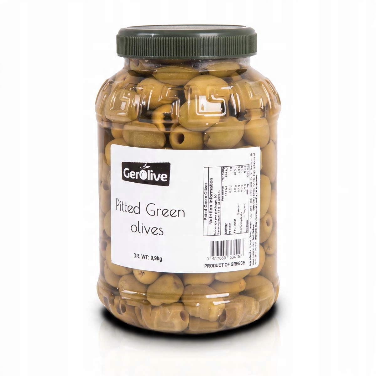 

Greckie oliwki zielone drylowane 900g - poj. 1,6l