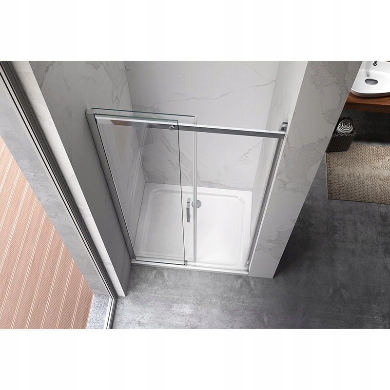 DRZWI PRYSZNICOWE KZ09E CHROM 135-140 CM 8 MM Grubość szkła/szyby 8 mm