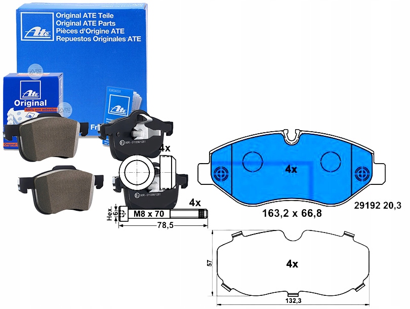 Sada Brzdových Destiček Ate 068006732AA 680067