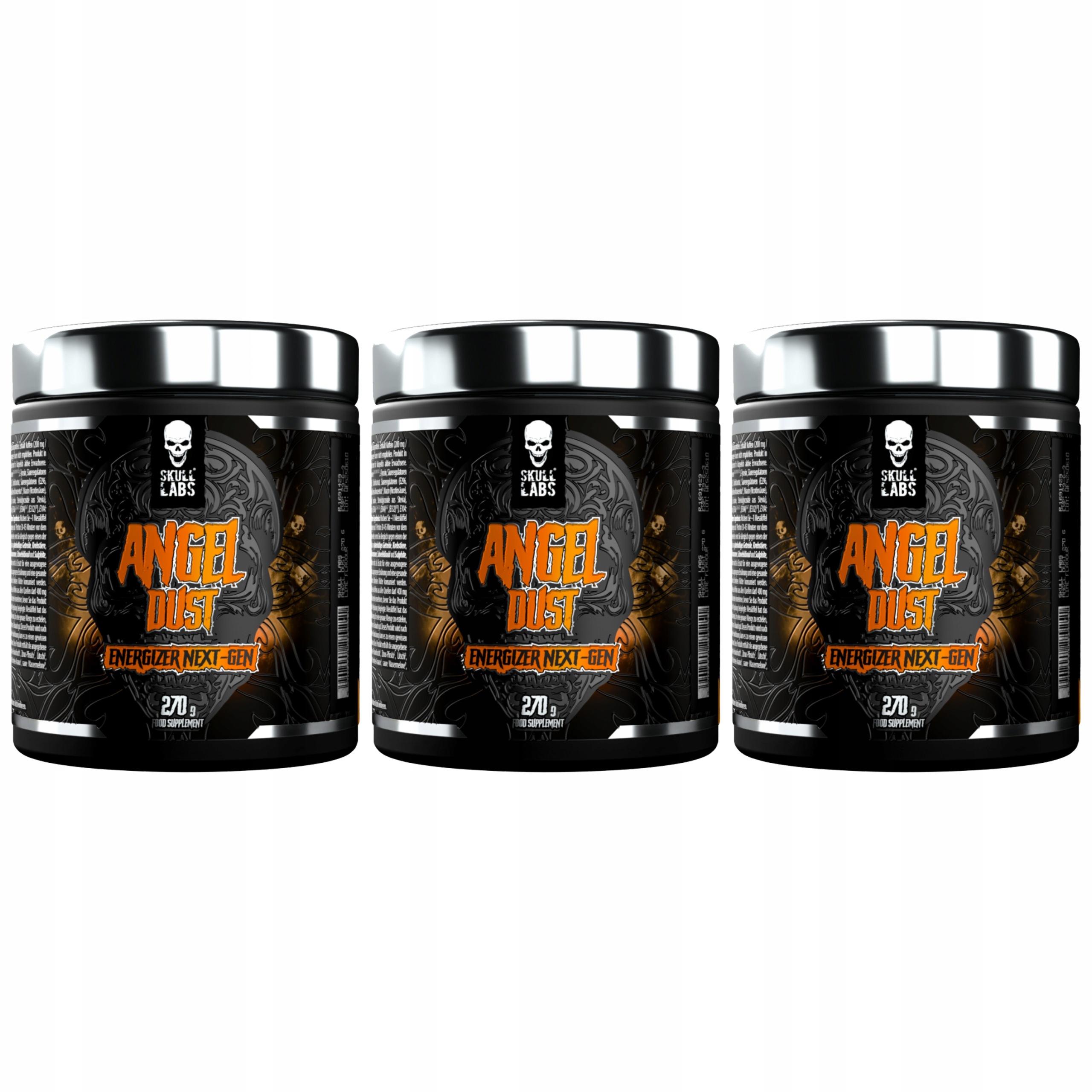 3x Předtréninková pumpa Angel Dust Energia Fokus 270 g Skull Labs