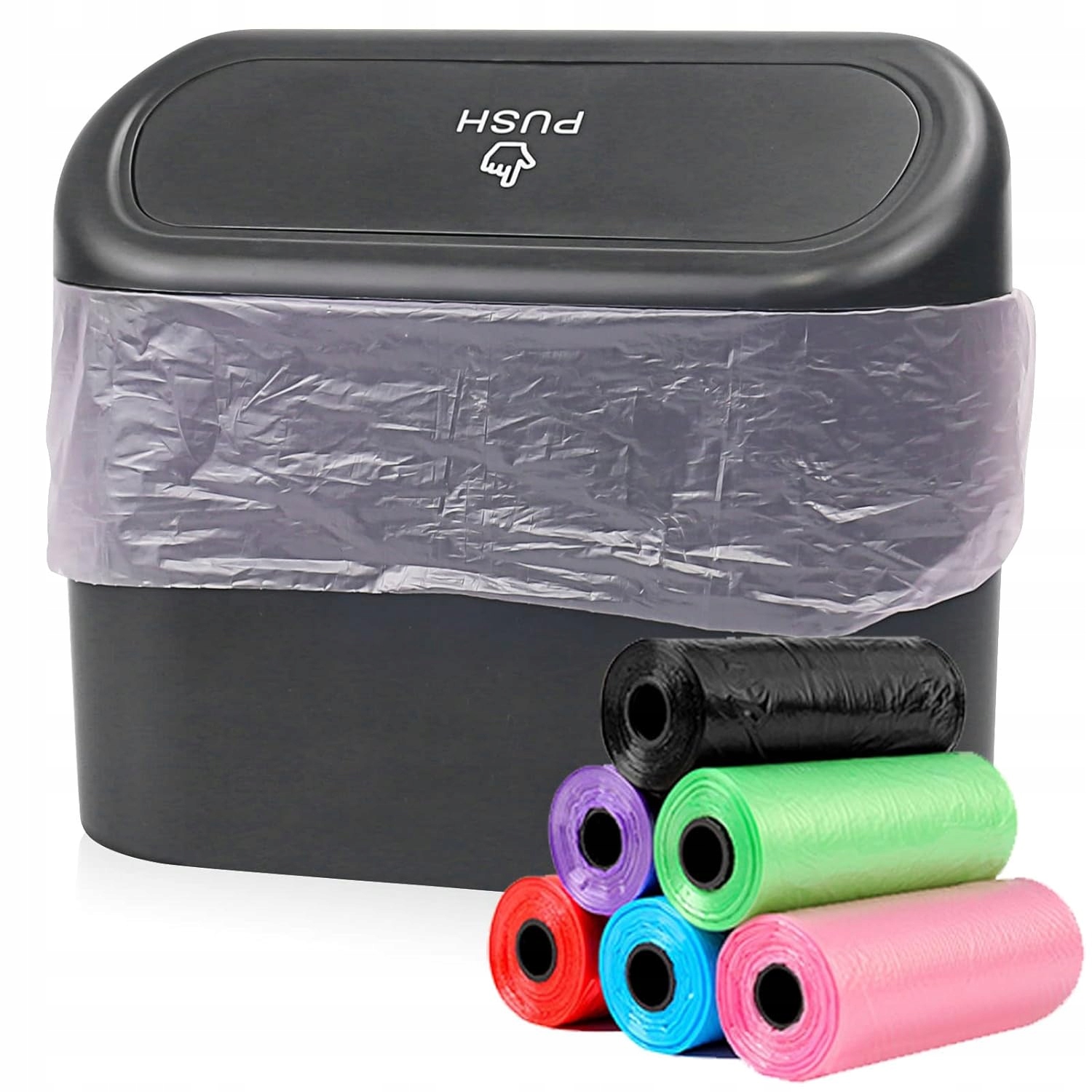 Kosz Na Śmieci Do Samochodu Worki 6 Rolek (90 Szt.) Do Auta Mały Śmietnik