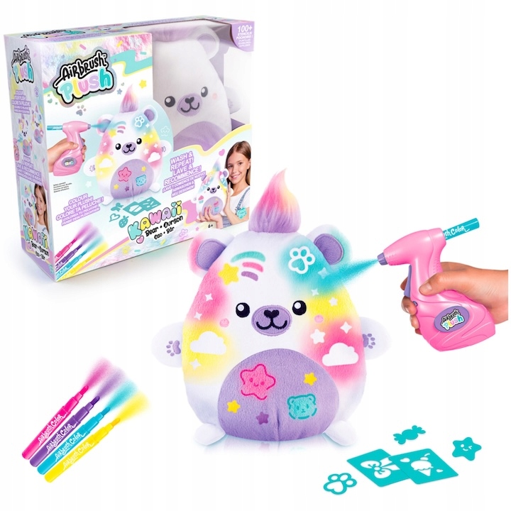 Maskotka Airbrush Pluszak Z Pisakami Kawaii Miś Bear Do Malowania 25 cm