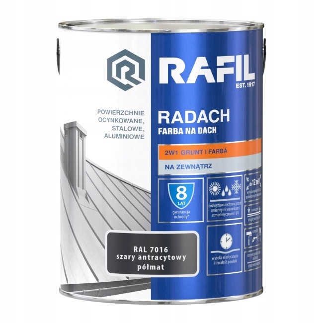 Rafil Radach farba na dach Szary Antracytowy 5L