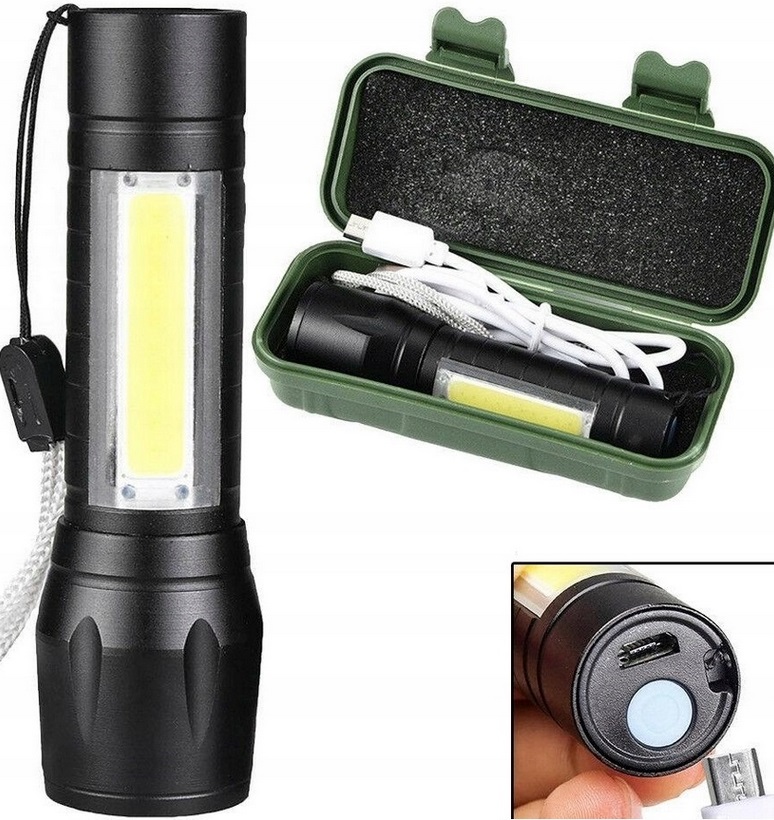 LATARKA KIESZONKOWA MINI SZPERACZ XPE+COB WODOODP. Materiał ABS