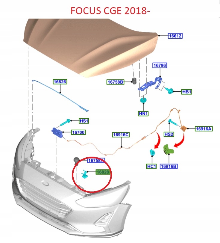 UCHWYT PODPÓRKA MASKI FORD PUMA 2019- ORYGINAŁ OE Typ samochodu Samochody osobowe